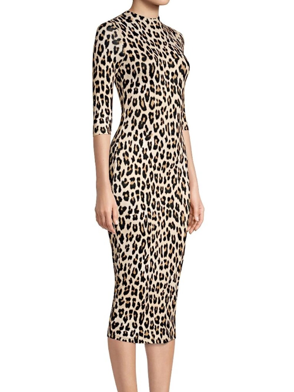 Alice Olivia Delora Leopard Bodycon Midi Dress 4